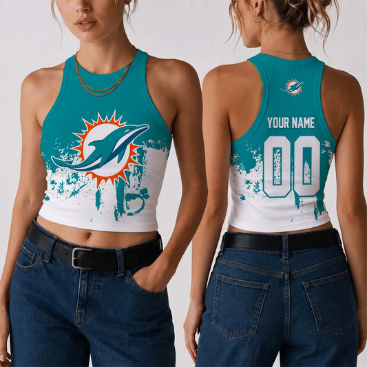 [TOUCHDOWN DEAL] NEW CUSTOMIZED NFL19 MDP THE DOLPHINS WOMEN'S CROP TOP