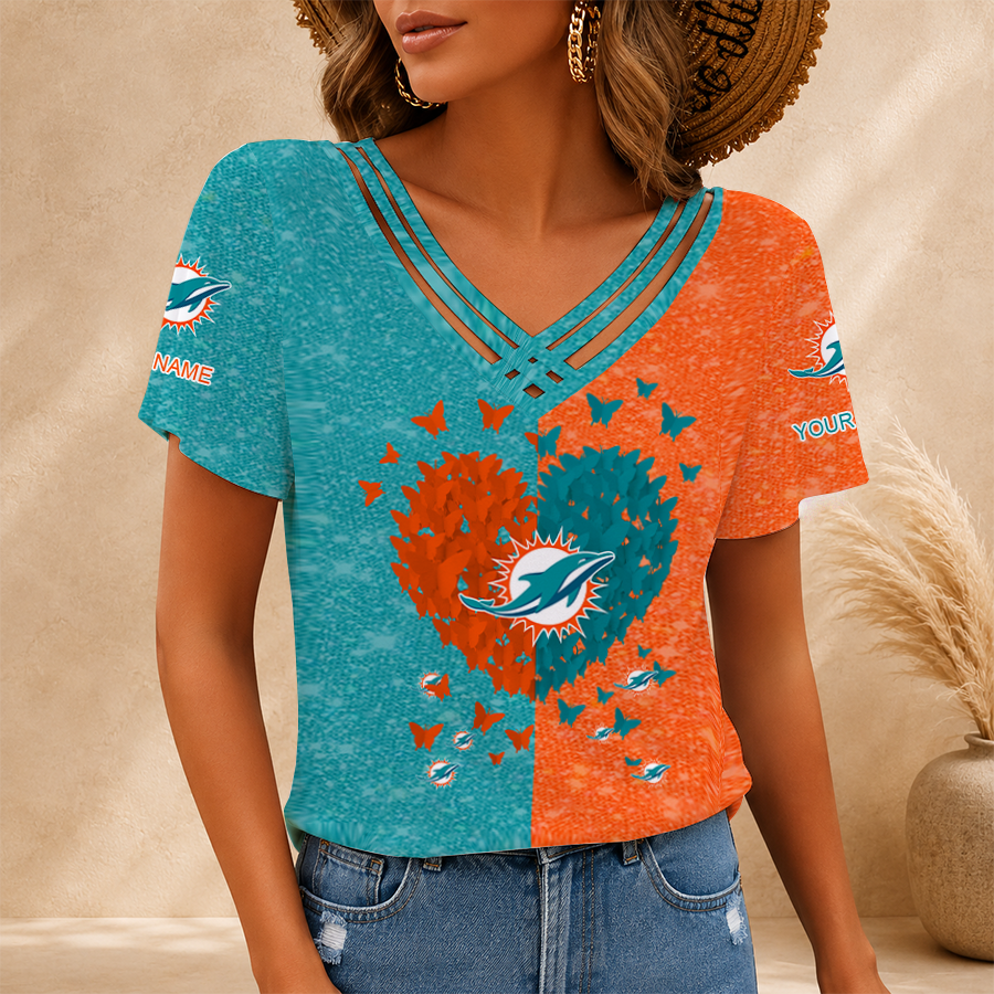 [SPECIAL OFFER] NEW CUSTOMIZED NFL19 MDP MIAMI DOLPHINS V-NECK SHIRT