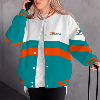 [TOUCHDOWN DEAL] NEW CUSTOMIZED NFL19 MDP MIAMI DOLPHINS SATIN VARSITY & BASEBALL JACKET