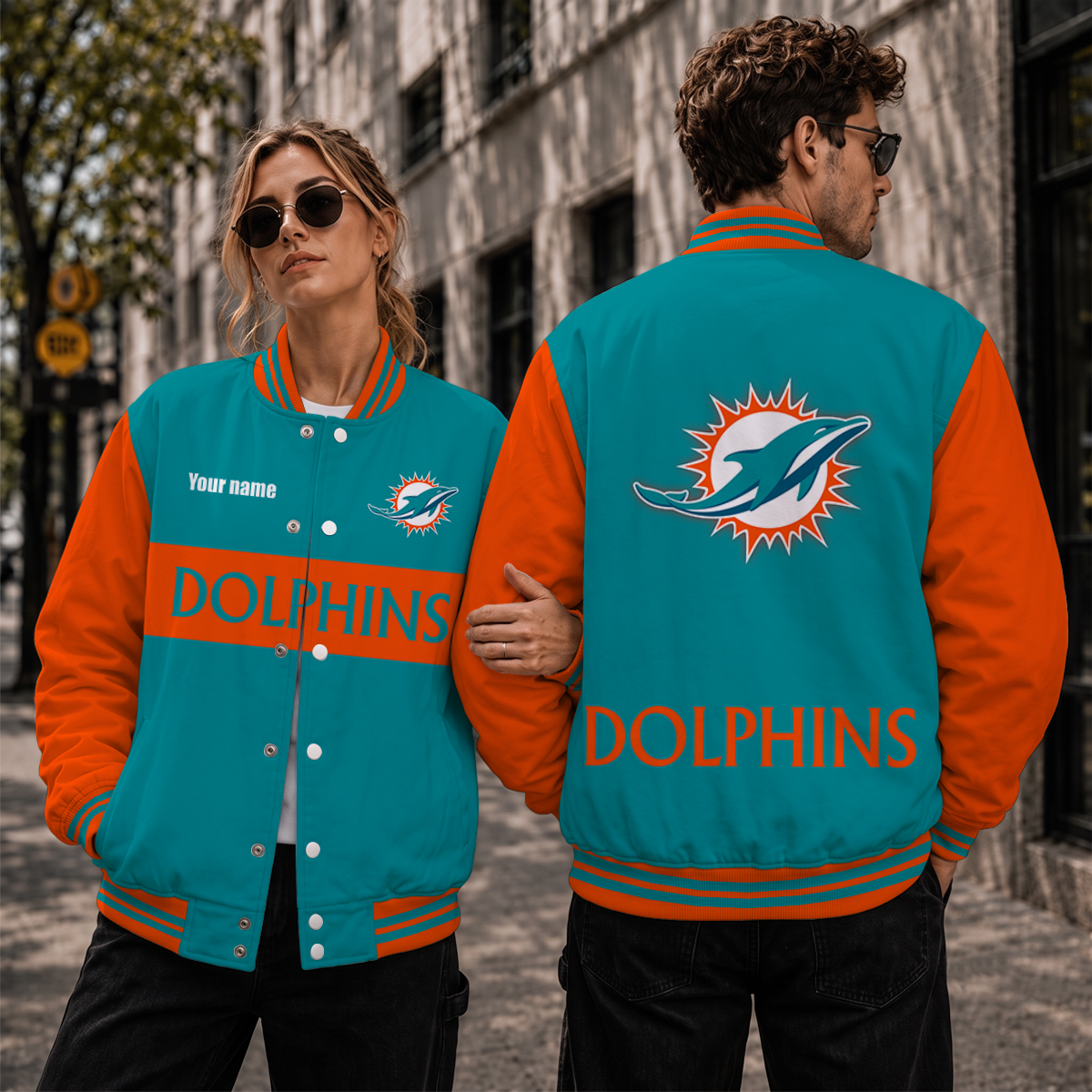 [TOUCHDOWN DEAL] NEW CUSTOMIZED NFL19 MDP MIAMI DOLPHINS SATIN VARSITY & BASEBALL JACKET