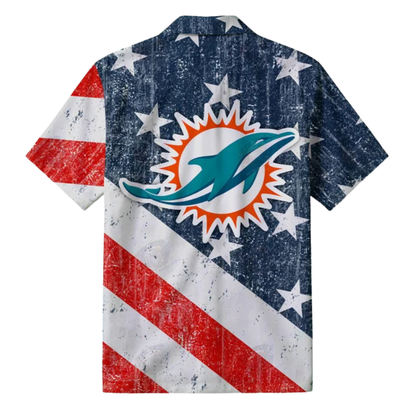 [TOUCHDOWN DEAL] NEW CUSTOMIZED NFL19 MDP MIAMI DOLPHINS PATRIOTIC 250 USA HAWAIIAN SHIRT