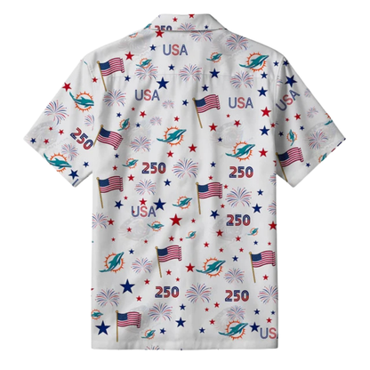 [TOUCHDOWN DEAL] NEW CUSTOMIZED NFL19 MDP MIAMI DOLPHINS PATRIOTIC 250 USA HAWAIIAN SHIRT