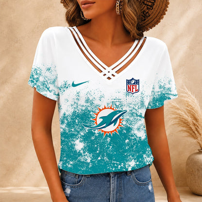 [TOUCHDOWN DEAL] NEW CUSTOMIZED NFL19 MDP MIAMI DOLPHINS V-NECK SHIRT