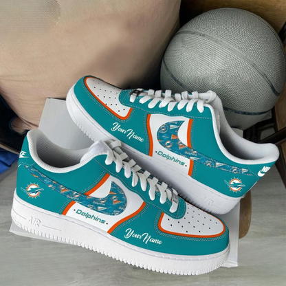 [TOUCHDOWN DEAL] NEW CUSTOMIZED NFL19 MDP MIAMI DOLPHINS AF1 SNEAKERS