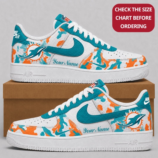 [TOUCHDOWN DEAL] NEW CUSTOMIZED NFL19 MDP MIAMI DOLPHINS AF1 SHOES