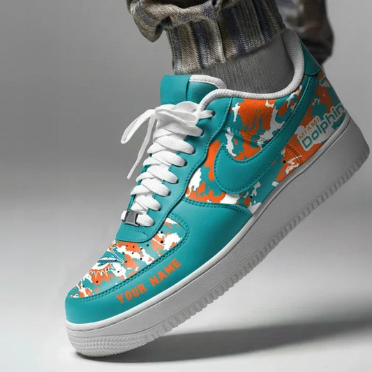 [TOUCHDOWN DEAL] NEW CUSTOMIZED NFL19 MDP MIAMI DOLPHINS AF1 SNEAKERS