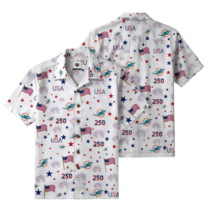 [TOUCHDOWN DEAL] NEW CUSTOMIZED NFL19 MDP MIAMI DOLPHINS PATRIOTIC 250 USA HAWAIIAN SHIRT