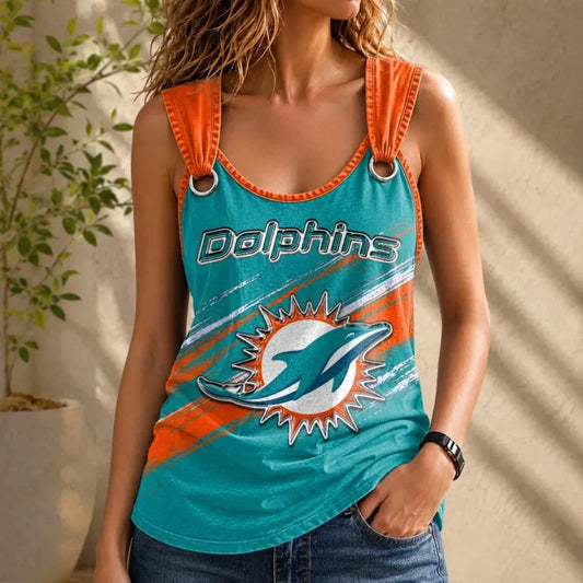 [TOUCHDOWN DEAL] NEW CUSTOMIZED NFL19 MDP MIAMI DOLPHINS O-RING SHOULDER TANK TOP