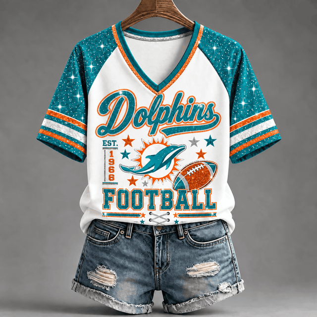 [TOUCHDOWN DEAL] NEW CUSTOMIZED NFL19 MDP THE DOLPHINS BUC-EE'S V-NECK FEMALE SHIRT