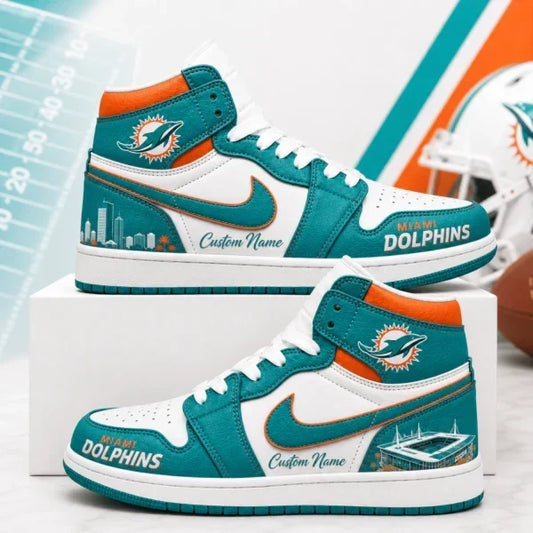 [TOUCHDOWN DEAL] NEW CUSTOMIZED NFL19 MDP MIAMI DOLPHINS AIR JORDAN 1