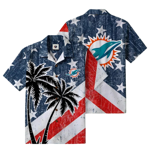 [TOUCHDOWN DEAL] NEW CUSTOMIZED NFL19 MDP MIAMI DOLPHINS PATRIOTIC 250 USA HAWAIIAN SHIRT