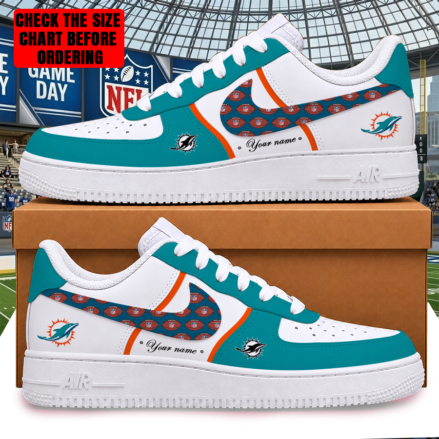 [TOUCHDOWN DEAL] NEW CUSTOMIZED NFL19 MDP MIAMI DOLPHINS AF1 SHOES