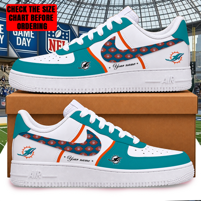[TOUCHDOWN DEAL] NEW CUSTOMIZED NFL19 MDP MIAMI DOLPHINS AF1 SHOES