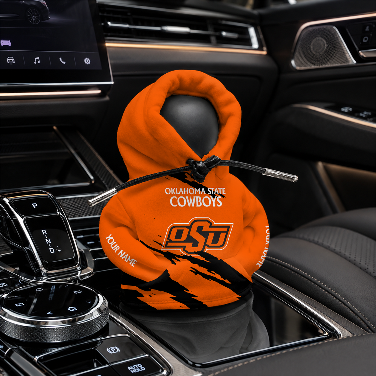 [HOMERUN DEAL] NEW CUSTOMIZED NCAA CWS19 OSC OKLAHOMA STATE COWBOYS AUTOMOTIVE HOODIE SHIFT KNOB COVER