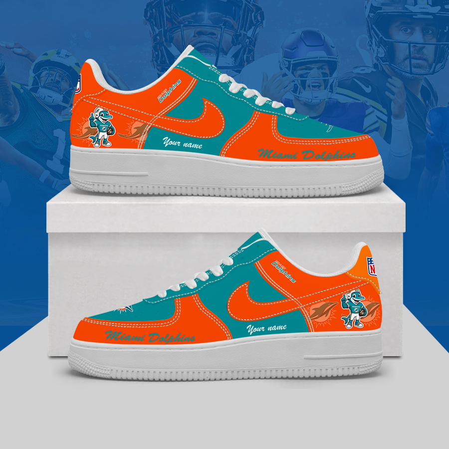 [TOUCHDOWN DEAL] NEW CUSTOMIZED NFL19 MDP MIAMI DOLPHINS AF1 SHOES