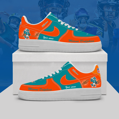 [TOUCHDOWN DEAL] NEW CUSTOMIZED NFL19 MDP MIAMI DOLPHINS AF1 SHOES