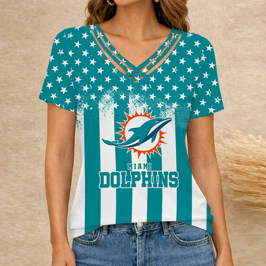 [TOUCHDOWN DEAL] NEW CUSTOMIZED NFL19 MDP MIAMI DOLPHINS V-NECK SHIRT