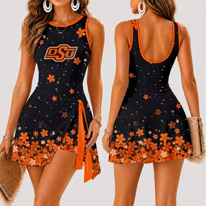 [HOMERUN DEAL] NEW CUSTOMIZED NCAA CWS19 OSC OKLAHOMA STATE COWBOYS WOMEN'S SUMMER SKORT DRESS