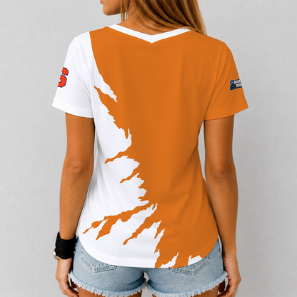 [SLAM DUNK DEAL] NEW CUSTOMIZED NCAA MAM19 SYO SYRACUSE ORANGE V-NECK FEMALE SHIRT