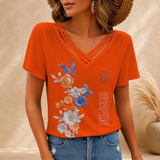 [SLAM DUNK DEAL] NEW CUSTOMIZED NCAA MAM19 SYO SYRACUSE ORANGE V-NECK SHIRT