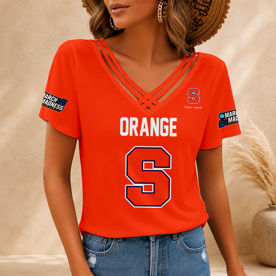 [SLAM DUNK DEAL] NEW CUSTOMIZED NCAA MAM19 SYO SYRACUSE ORANGE V-NECK SHIRT