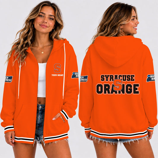 [SLAM DUNK DEAL] NEW CUSTOMIZED NCAA MAM19 SYO SYRACUSE ORANGE STRAPPY ZIP HOODIE