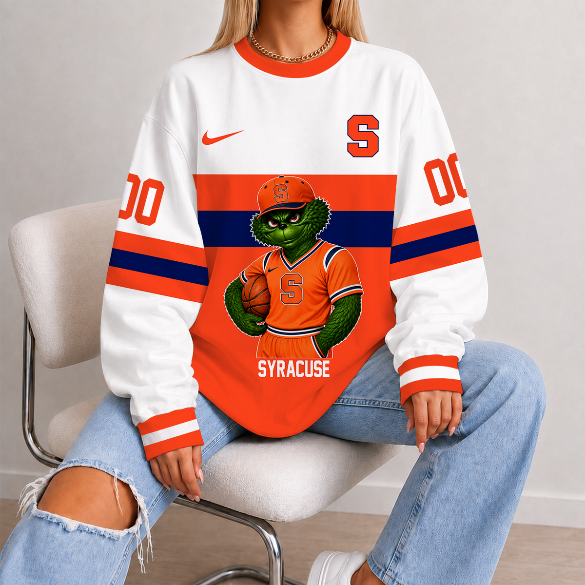 [SLAM DUNK DEAL] NEW CUSTOMIZED NCAA MAM19 SYO SYRACUSE ORANGE STRAPPY UNISEX SWEATSHIRT