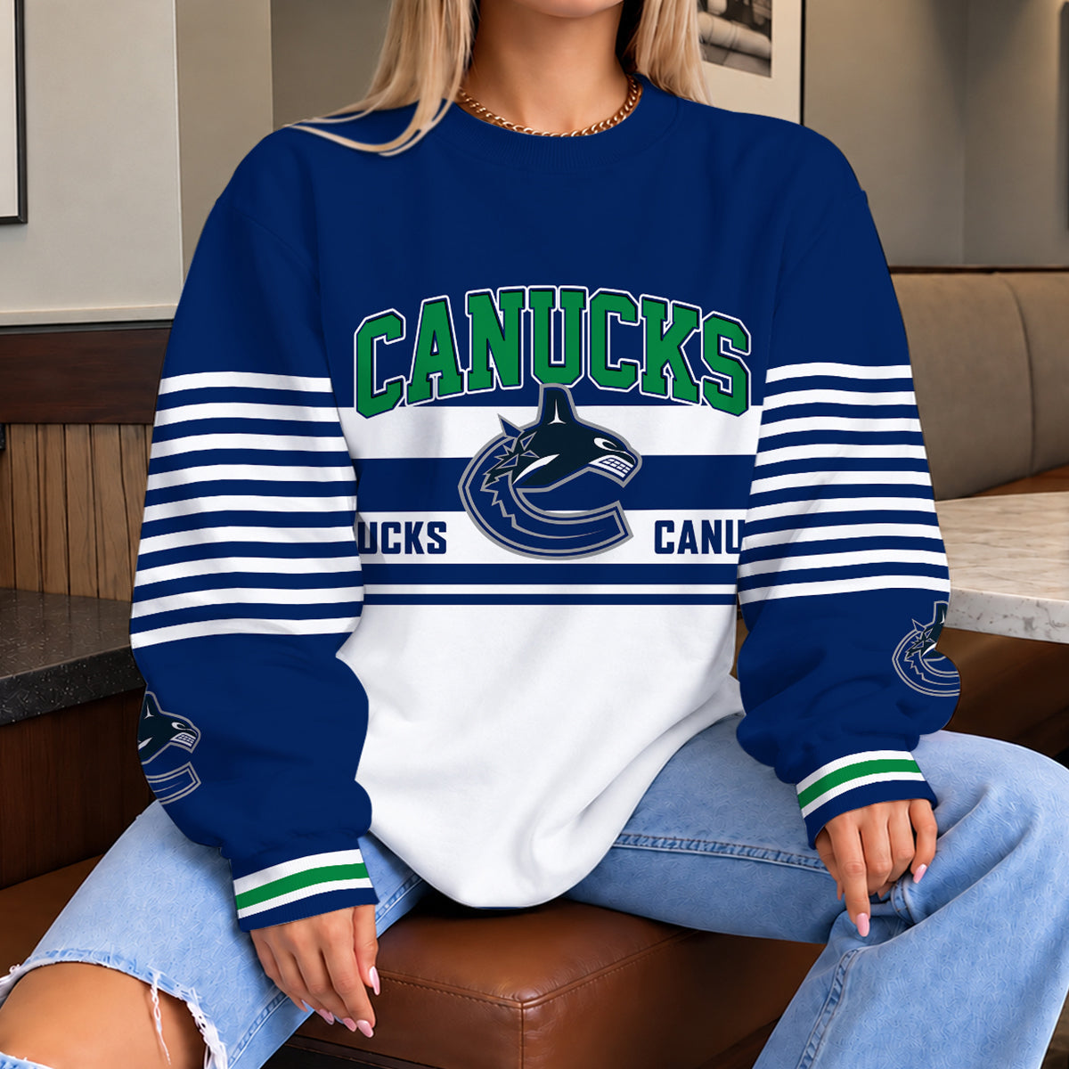 [PUCK DROP DEAL] NEW CUSTOMIZED NHL19 VCC THE CANUCKS UNISEX SWEATSHIRT