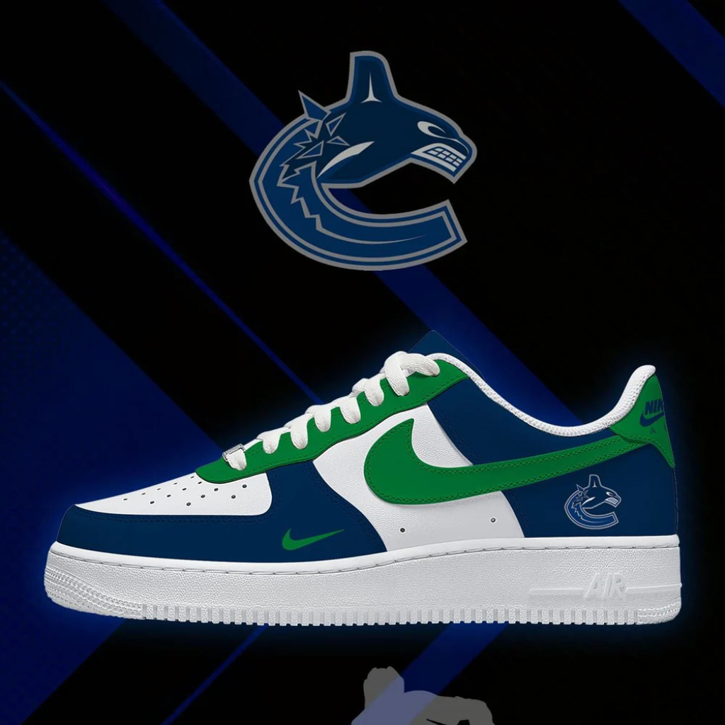 [PUCK DROP DEAL] NEW CUSTOMIZED NHL19 VCC VANCOUVER CANUCKS AF1 SHOES
