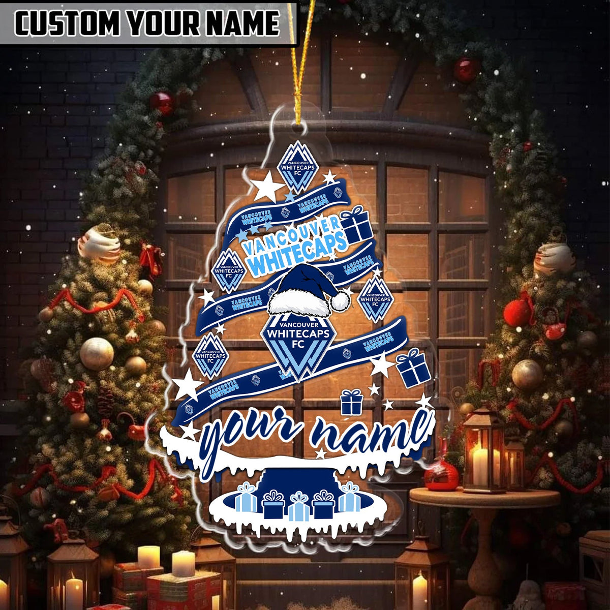 [GOAL DEAL] NEW CUSTOMIZED MLS19 VWF VANCOUVER WHITECAPS FC CHRISTMAS ACRYLIC ORNAMENT
