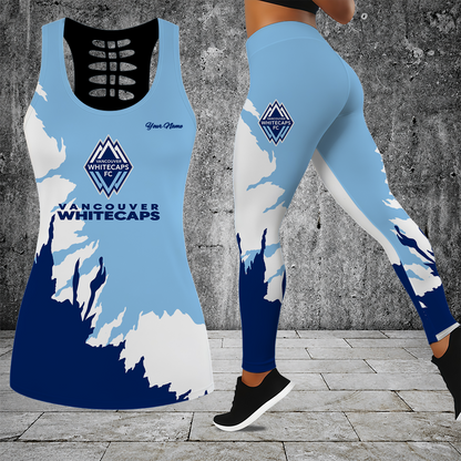 [GOAL DEAL] NEW CUSTOMIZED MLS19 VWF VANCOUVER WHITECAPS FC HOLLOW TANK TOP & LEGGINGS SET