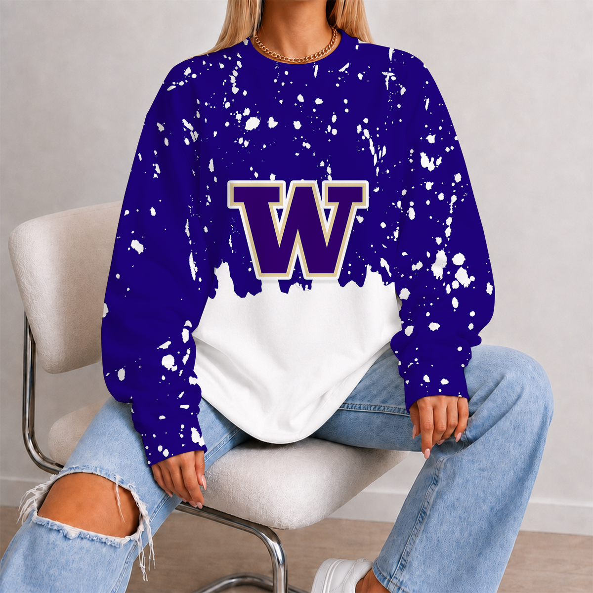 [TOUCHDOWN DEAL] NEW CUSTOMIZED NCAA FBS19 WSH WASHINGTON HUSKIES UNISEX SWEATSHIRT