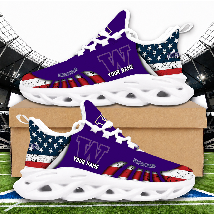 [TOUCHDOWN DEAL]NEW CUSTOMIZED NCAA FBS19 WSH WASHINGTON HUSKIES CLUNKY SNEAKERS