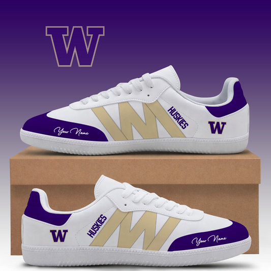 [TOUCHDOWN DEAL] NEW CUSTOMIZED NCAA FBS19 WSH WASHINGTON HUSKIES CLASSIC SNEAKERS