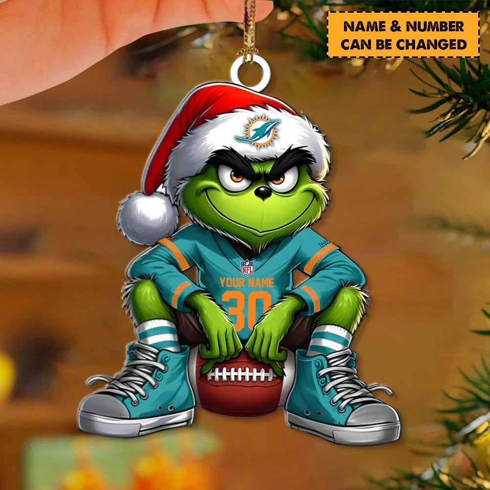 [TOUCHDOWN DEAL] NEW CUSTOMIZED NFL19 MDP MIAMI DOLPHINS CHRISTMAS ACRYLIC ORNAMENT