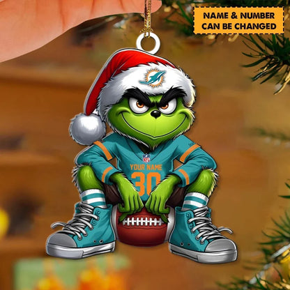 [TOUCHDOWN DEAL] NEW CUSTOMIZED NFL19 MDP MIAMI DOLPHINS CHRISTMAS ACRYLIC ORNAMENT
