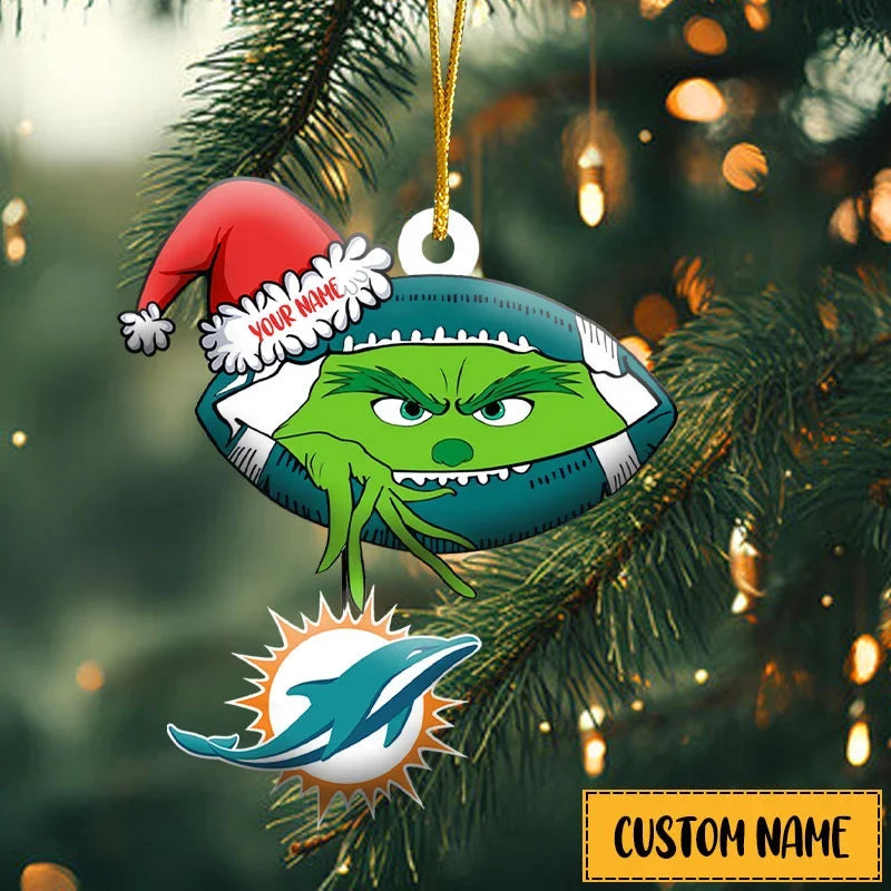 [TOUCHDOWN DEAL] NEW CUSTOMIZED NFL19 MDP MIAMI DOLPHINS CHRISTMAS ACRYLIC ORNAMENT