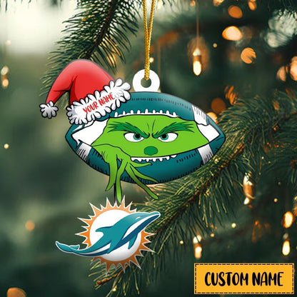 [TOUCHDOWN DEAL] NEW CUSTOMIZED NFL19 MDP MIAMI DOLPHINS CHRISTMAS ACRYLIC ORNAMENT