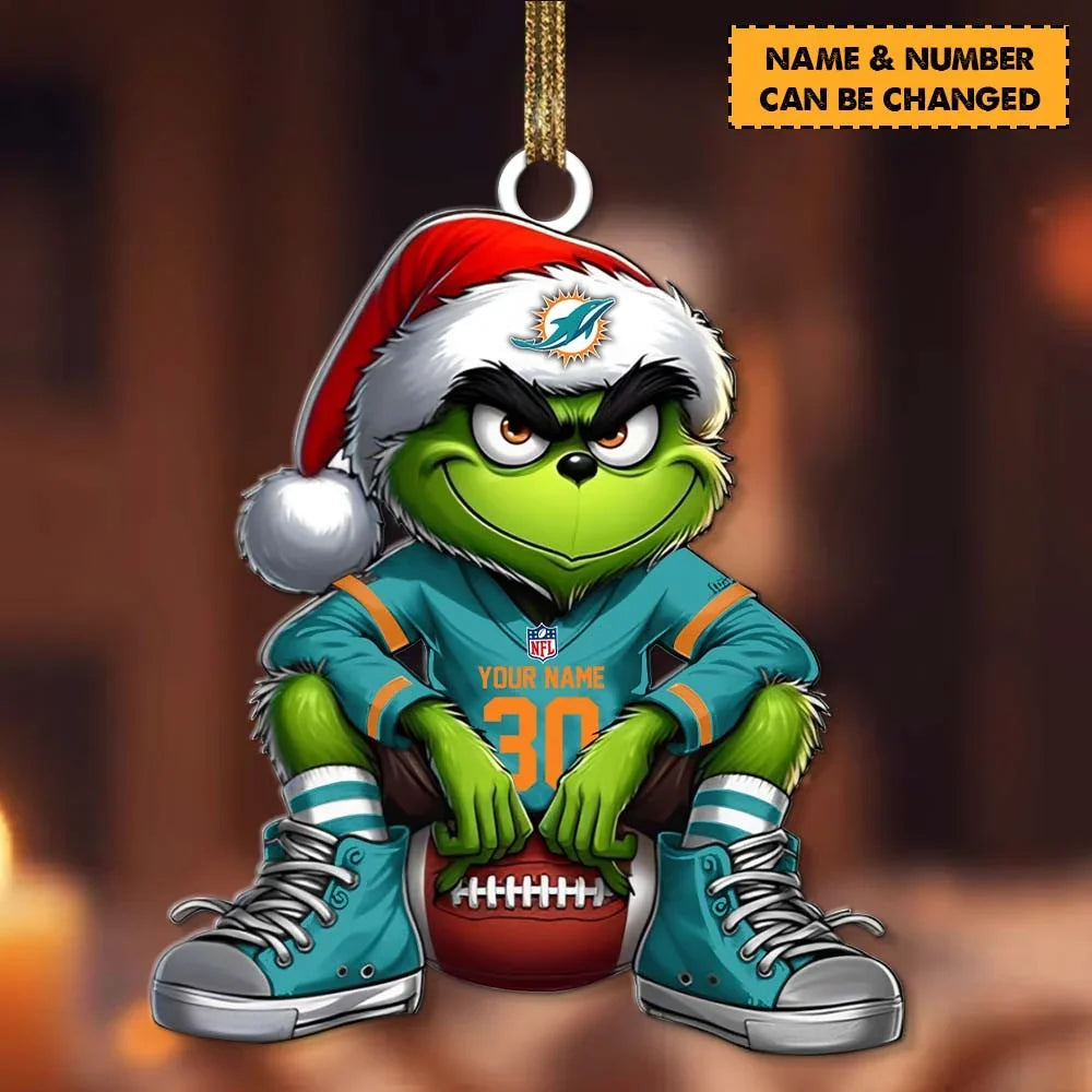 [TOUCHDOWN DEAL] NEW CUSTOMIZED NFL19 MDP MIAMI DOLPHINS CHRISTMAS ACRYLIC ORNAMENT