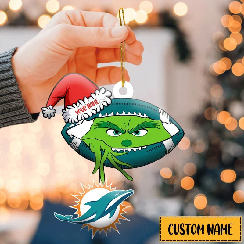 [TOUCHDOWN DEAL] NEW CUSTOMIZED NFL19 MDP MIAMI DOLPHINS CHRISTMAS ACRYLIC ORNAMENT
