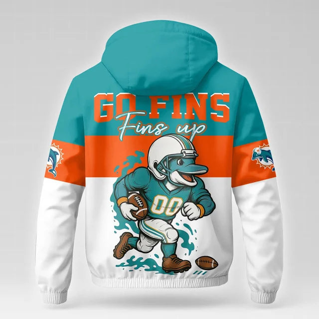 [TOUCHDOWN DEAL] NEW CUSTOMIZED NFL19 MDP MIAMI DOLPHINS WINDBREAKER JACKET