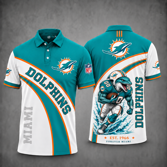 [TOUCHDOWN DEAL] NEW CUSTOMIZED NFL19 MDP MIAMI DOLPHINS POLO SHIRT