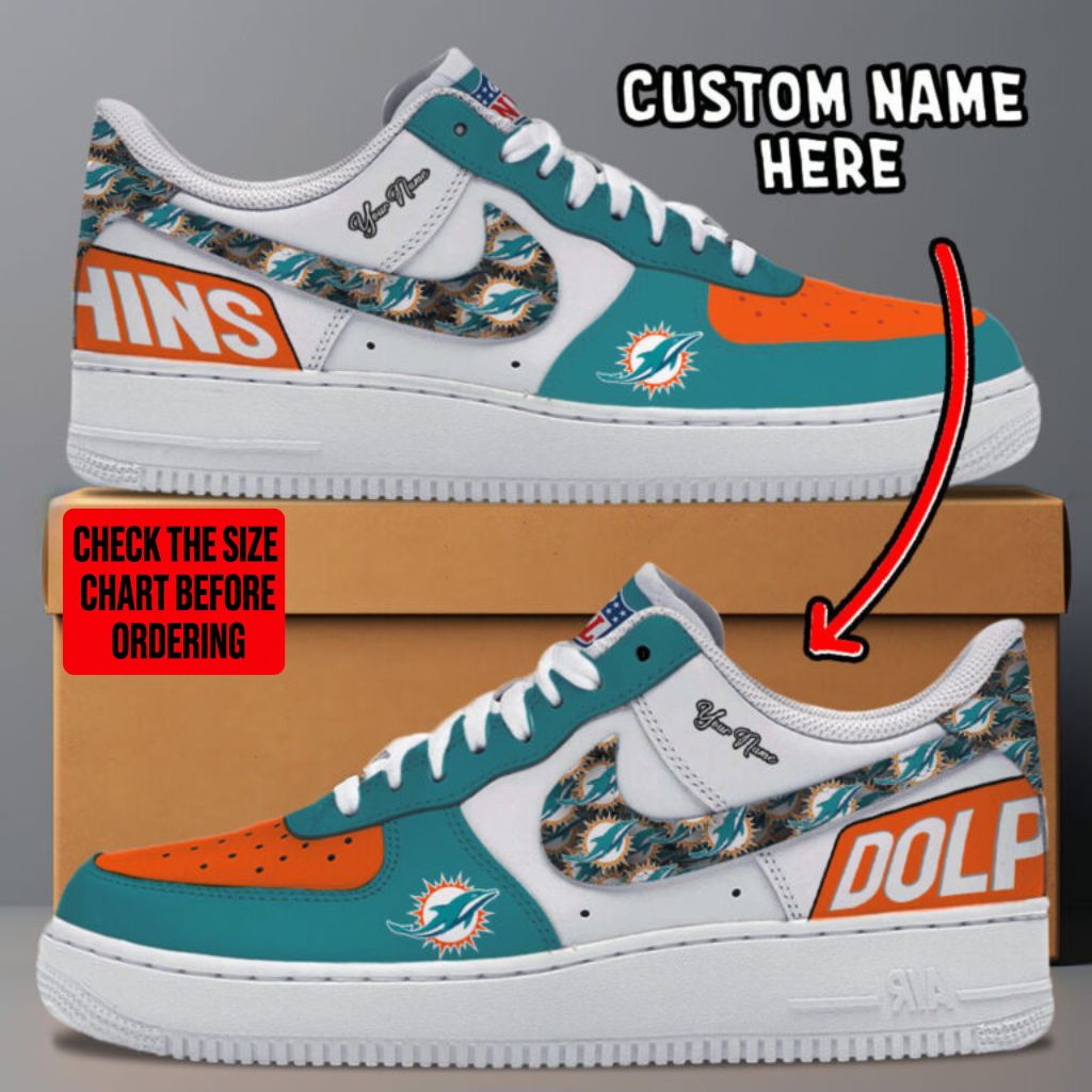 [TOUCHDOWN DEAL] NEW CUSTOMIZED NFL19 MDP MIAMI DOLPHINS AF1 SNEAKERS
