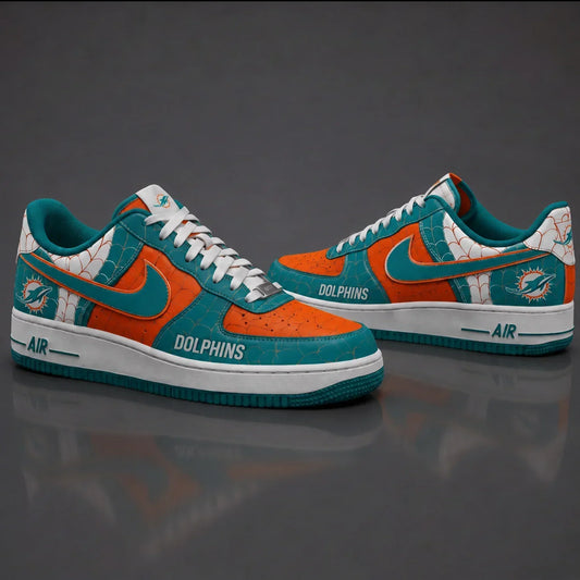 [TOUCHDOWN DEAL] NEW CUSTOMIZED NFL19 MDP MIAMI DOLPHINS x SPIDER AF1 SHOES