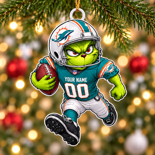 [TOUCHDOWN DEAL] NEW CUSTOMIZED NFL19 MDP MIAMI DOLPHINS CHRISTMAS ACRYLIC ORNAMENT