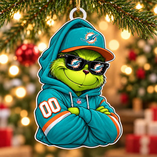 [TOUCHDOWN DEAL] NEW CUSTOMIZED NFL19 MDP MIAMI DOLPHINS CHRISTMAS ACRYLIC ORNAMENT