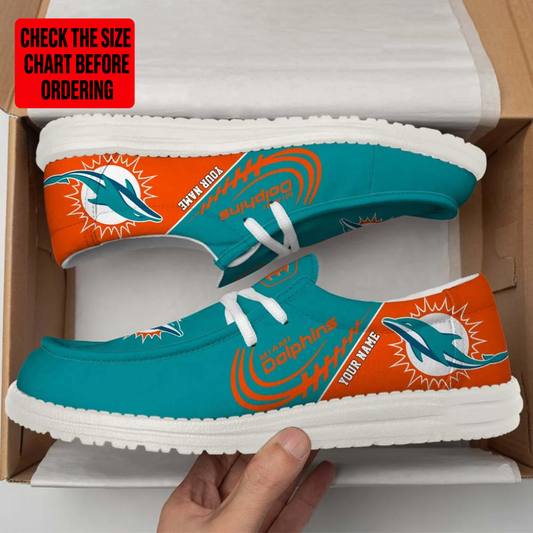 [TOUCHDOWN DEAL] NEW CUSTOMIZED NFL19 MDP MIAMI DOLPHINS LOAFER SHOES
