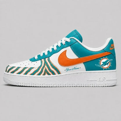 [TOUCHDOWN DEAL] NEW CUSTOMIZED NFL19 MDP MIAMI DOLPHINS AF1 SHOES