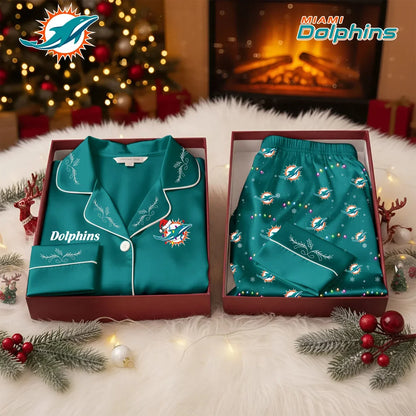 [TOUCHDOWN DEAL] NEW CUSTOMIZED NFL19 MDP MIAMI DOLPHINS LONG-SLEEVE PAJAMA SET