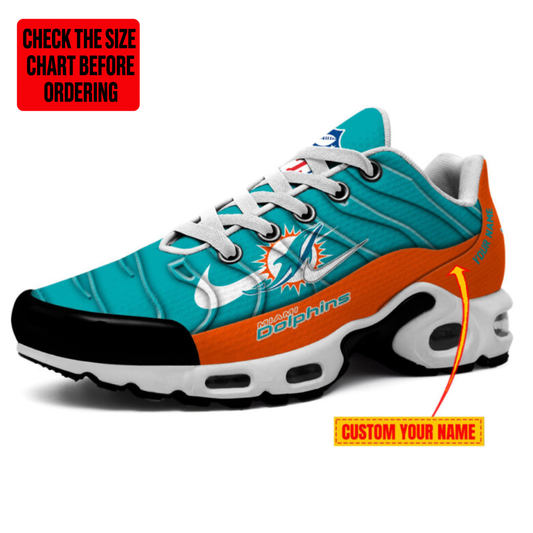 [TOUCHDOWN DEAL] NEW CUSTOMIZED NFL19 MDP MIAMI DOLPHINS AIR MAX PLUS SNEAKERS